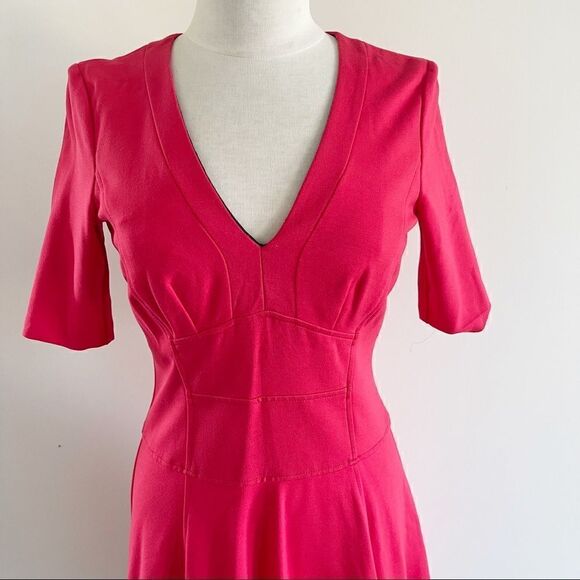 Nanette Lepore Red Front Pleat Circle Swing Dress - Picture 2 of 9